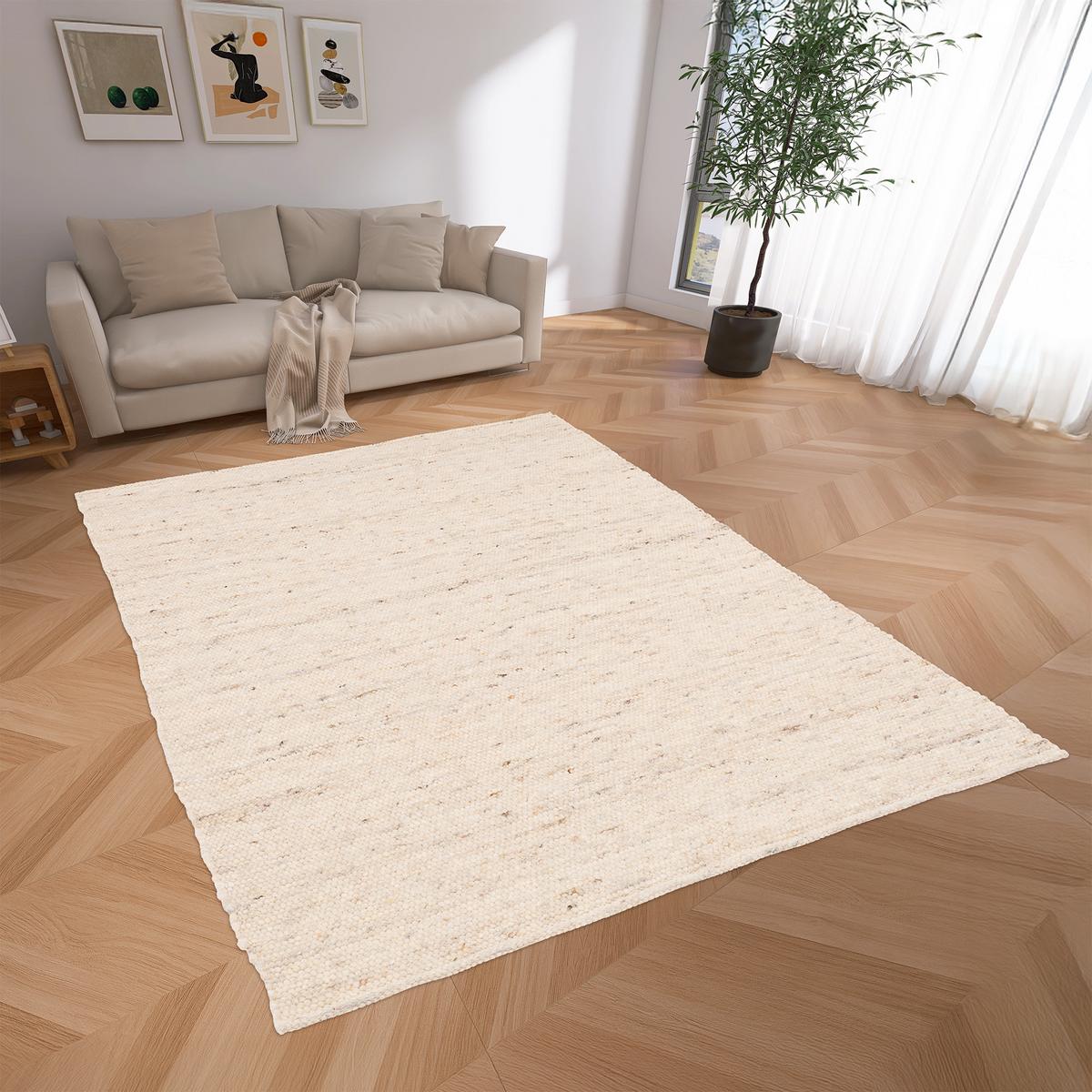 NATUR TEPPICH WOLLE ALASKA MELIERT - Beige, Textil (60/90cm) - Pergamon
