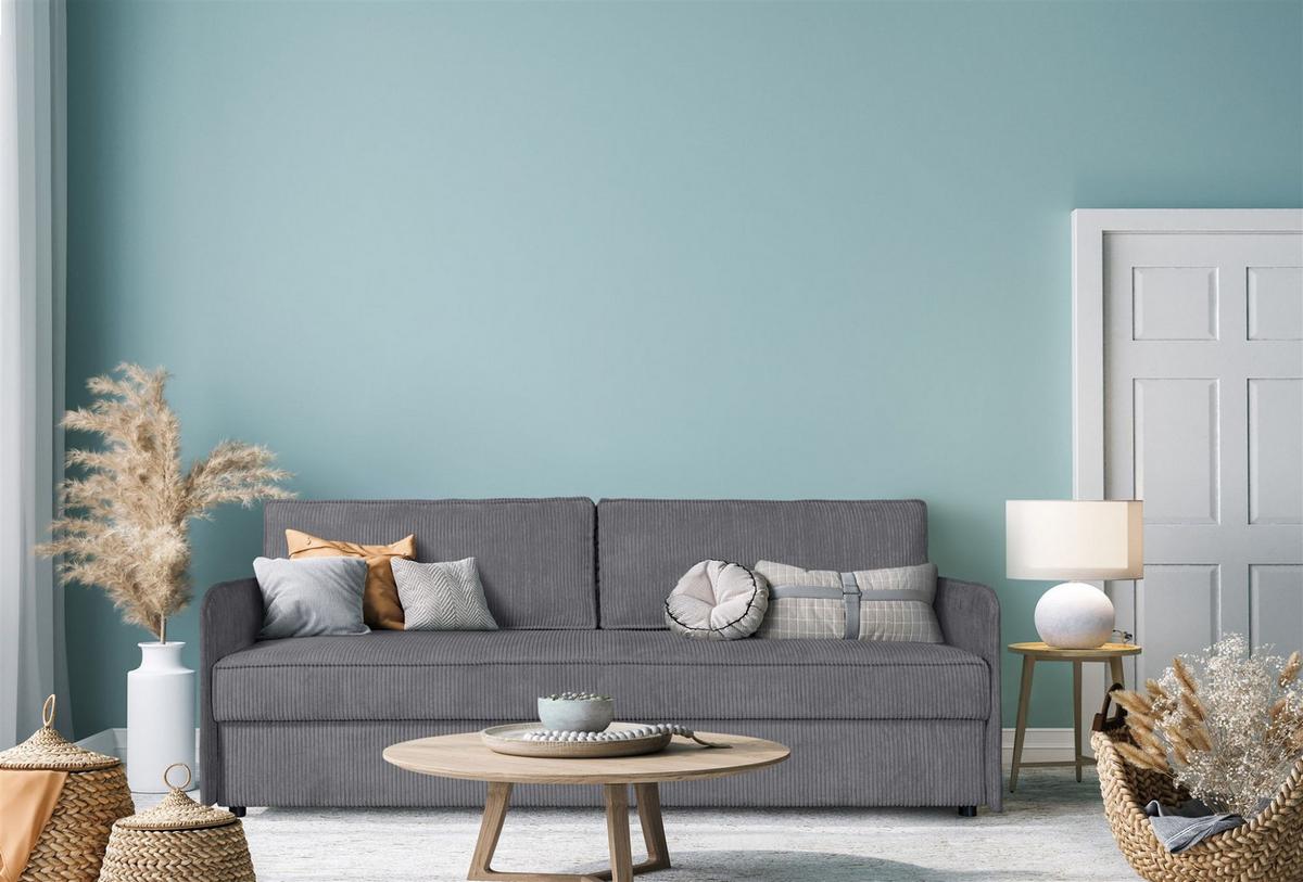 SOFA Ruby Mit Schlaffunktion - Grau, Holzwerkstoff/Textil (206/90/91cm) - Fun Möbel