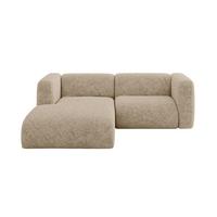 ECKSOFA Ottomane Links MIRA-L1 227x179x89 Braun Velours - Schwarz/Braun, Holzwerkstoff/Kunststoff (227/179cm) - ALTDECOR