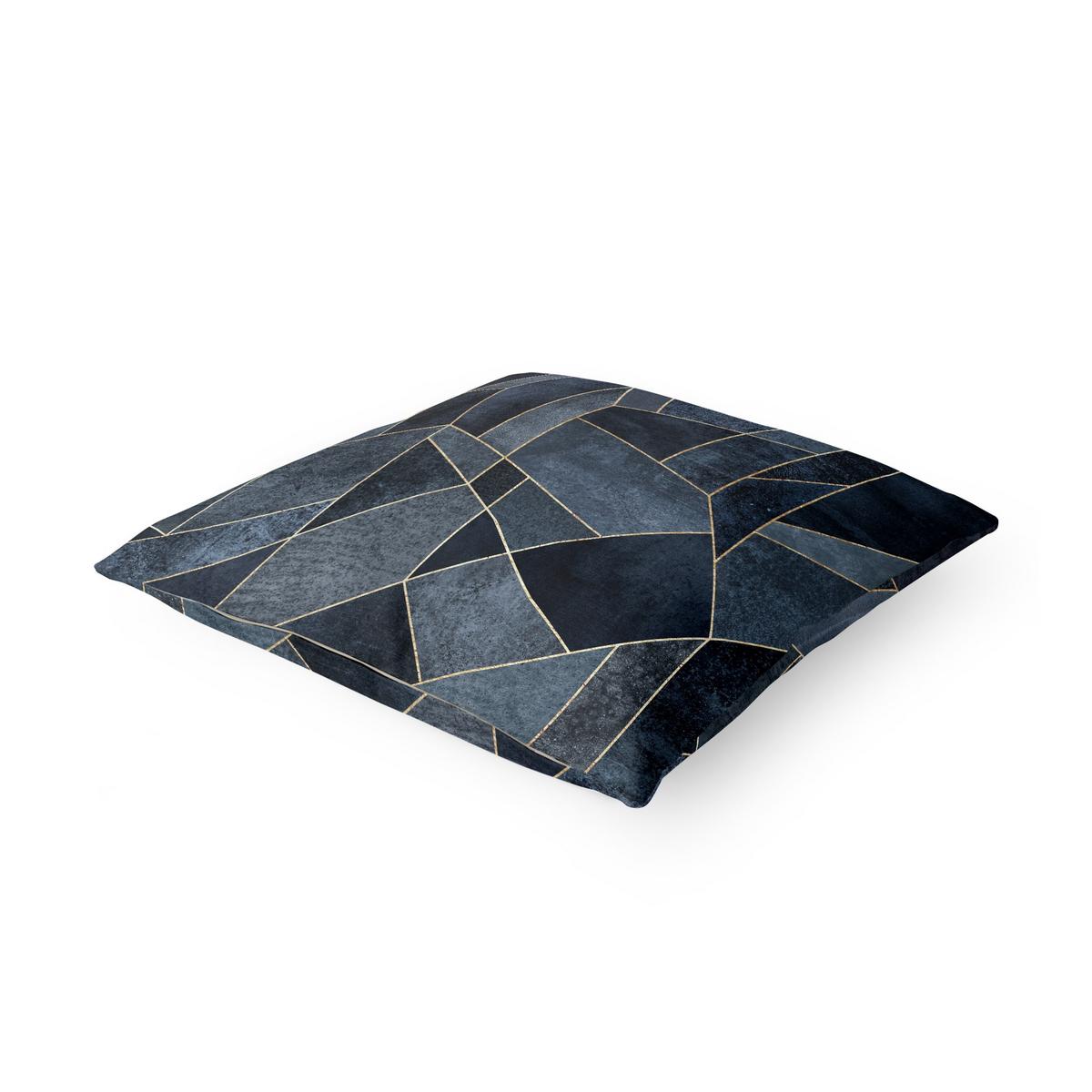 DEKOKISSEN Blaue Geometrie Aquarell 50/50 cm - Blau, Textil (50/50/10cm) - Bilderwelten