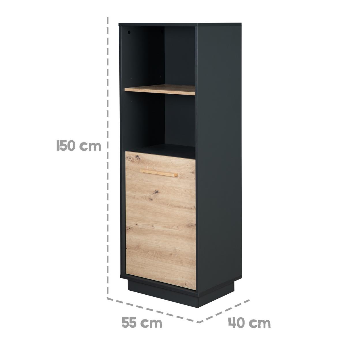 STANDREGAL Lenn - Anthrazit, Holzwerkstoff (55/150/40cm) - Roba