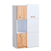 DREHTÜRENSCHRANK MANTI 80/144/40cm 3-türig Weiß - Eichefarben/Weiß, Holzwerkstoff (80/144/40cm) - MASSENO