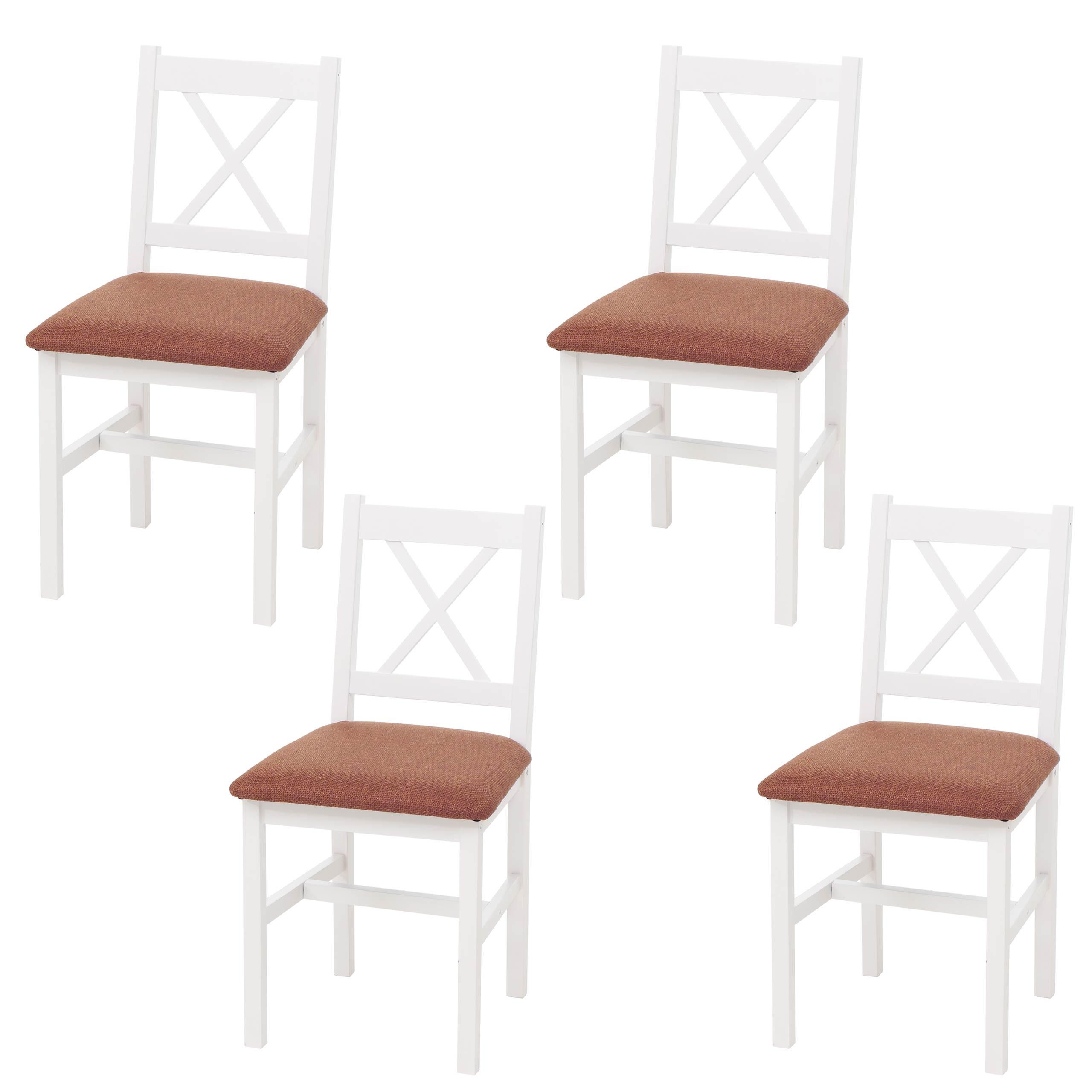 ESSZIMMERSTUHL Weiß, Orange 4er-Set - Orange/Weiß, Holz (43/85/44cm) - MCW