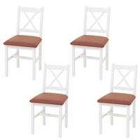 ESSZIMMERSTUHL Weiß, Orange 4er-Set - Orange/Weiß, Holz (43/85/44cm) - MCW