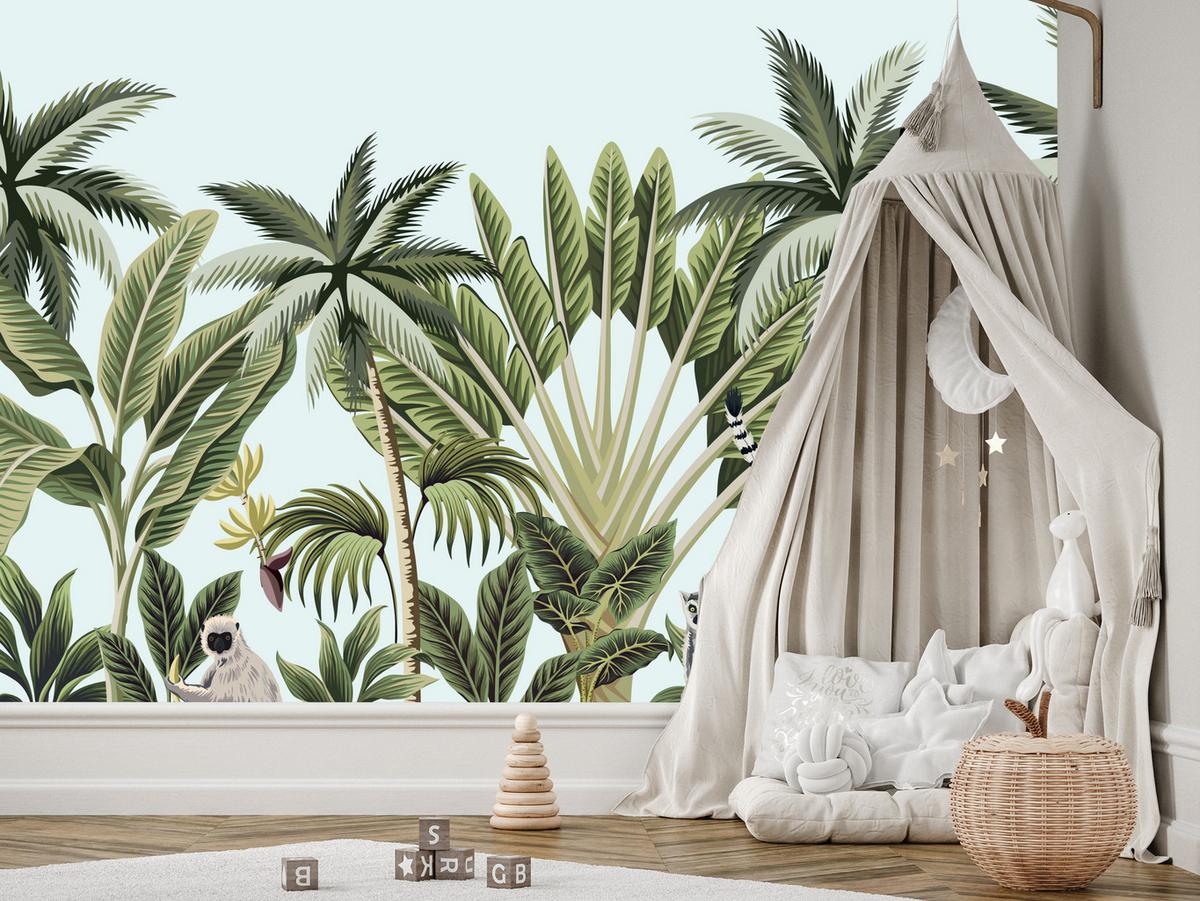 FOTOTAPETE für Schlafzimmer Exotische Tiere Dschungel Flamingo 400x280 - Schwarz/Weiß, Papier (400/280cm) - Muralo