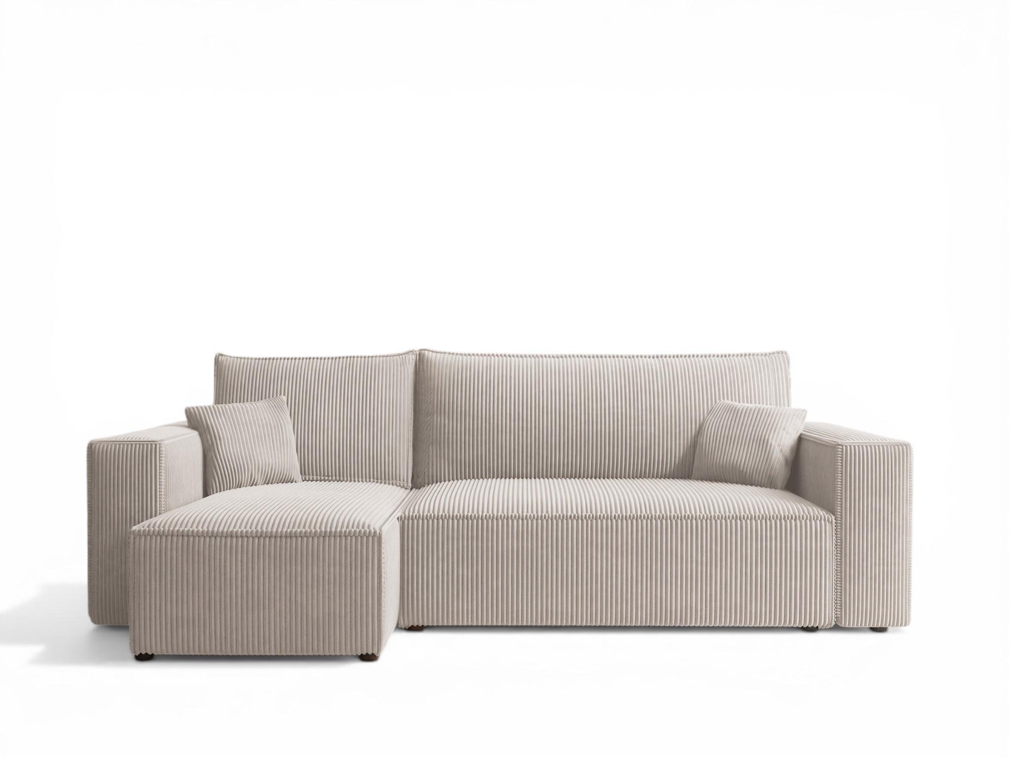 ECKSOFA Adara Mit Schlaffunktion - Weiß, Holzwerkstoff/Textil (244/145cm) - Fun Möbel