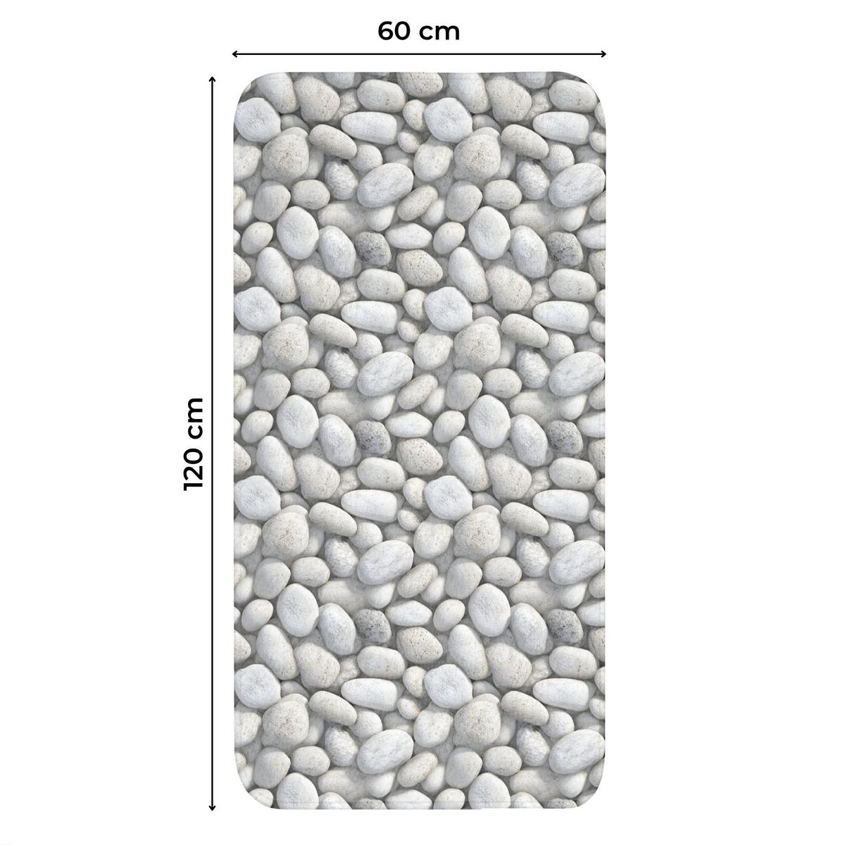 WC-VORLEGER Steine - Grau - Oval Toilettenvorleger 60x120 cm - Hellgrau, Textil (60/1cm) - OnlyWow