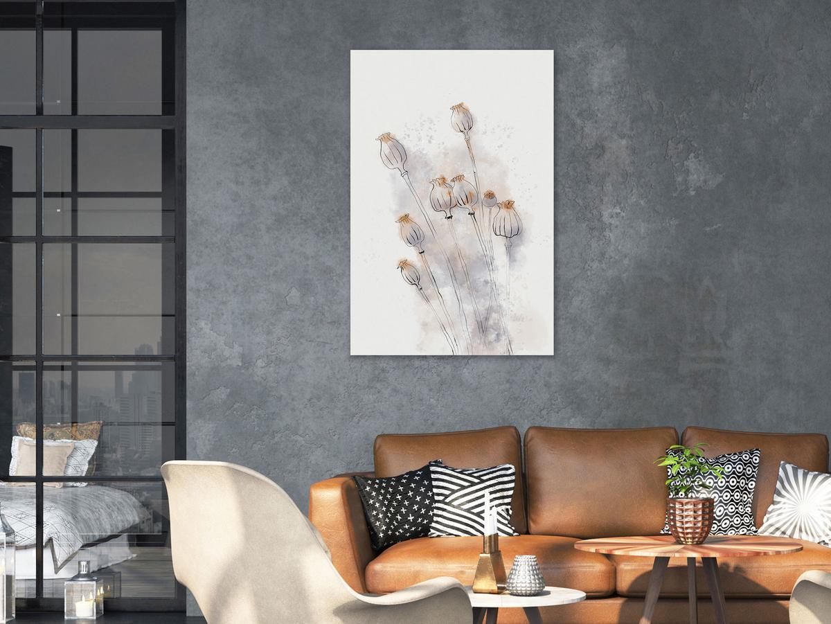 KUNSTDRUCK Grau 40/60 cm - Schwarz/Grau, Textil (40/60cm) - KUNSTLOFT