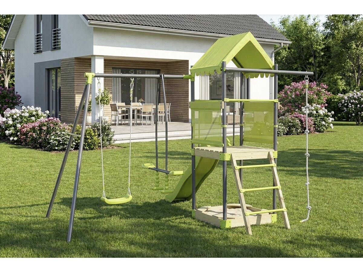 KLETTERGERÜST AUS STAHL sohane Grün - Grün, Metall (260/248/317cm) - Habitat Garten