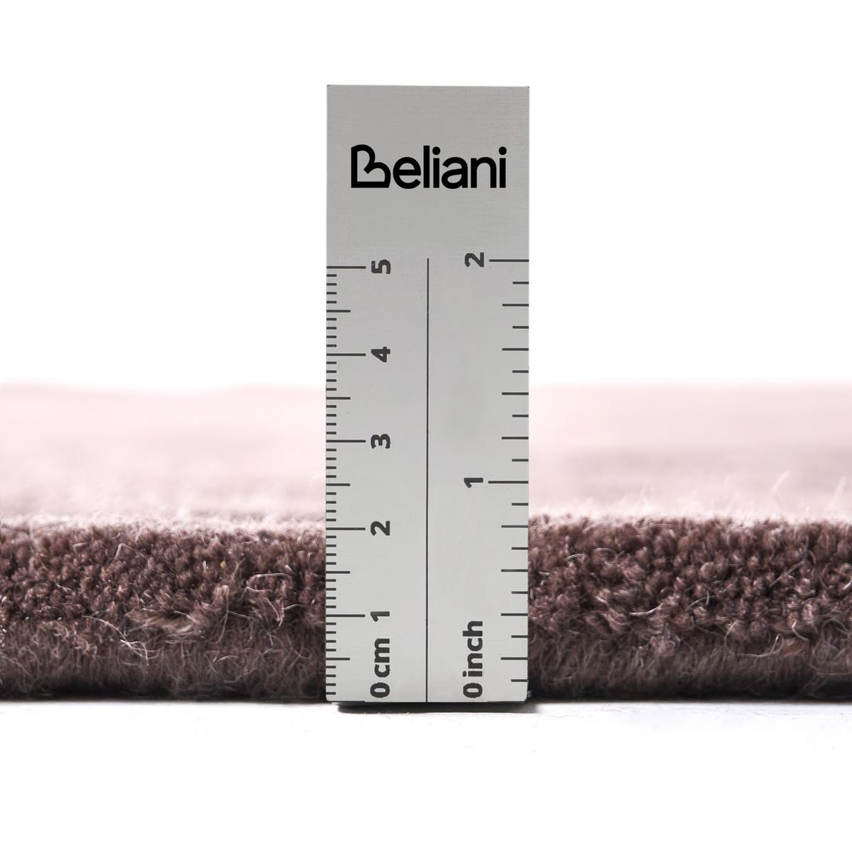 TEPPICH Dunkelbraun 160/230 cm Wolle Nainital - Dunkelbraun, Textil (160/230cm) - Beliani