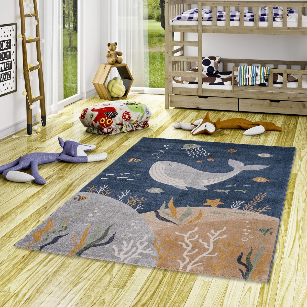 KINDER TEPPICH MAUI KIDS OZEAN - Blau, Textil (160/230cm) - Pergamon