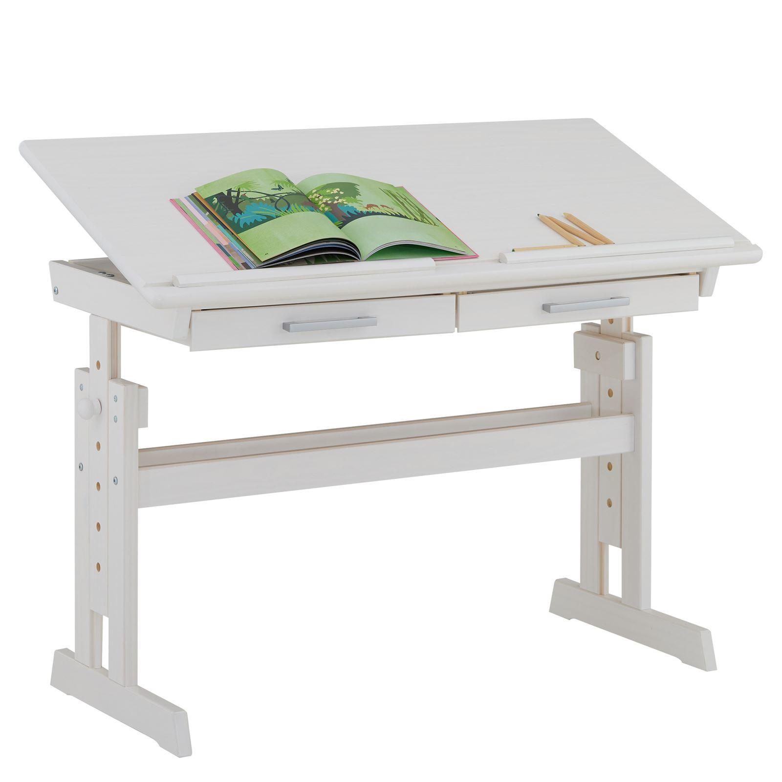KINDERSCHREIBTISCH OLIVIA - Weiß, Holz (109/130/55cm) - IDIMEX