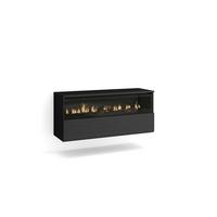 ELEKTROKAMIN LED, Hängend, schwarz, 102/35/45cm - Schwarz, Holzwerkstoff (102/45/35cm) - Skraut Home