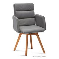 ARMLEHNSTUHL (8er-Set) Dodie 52x92x60 Eiche geölt/Grau - Eichefarben/Grau, Kunststoff (60/92/52cm) - 58aufmkessel