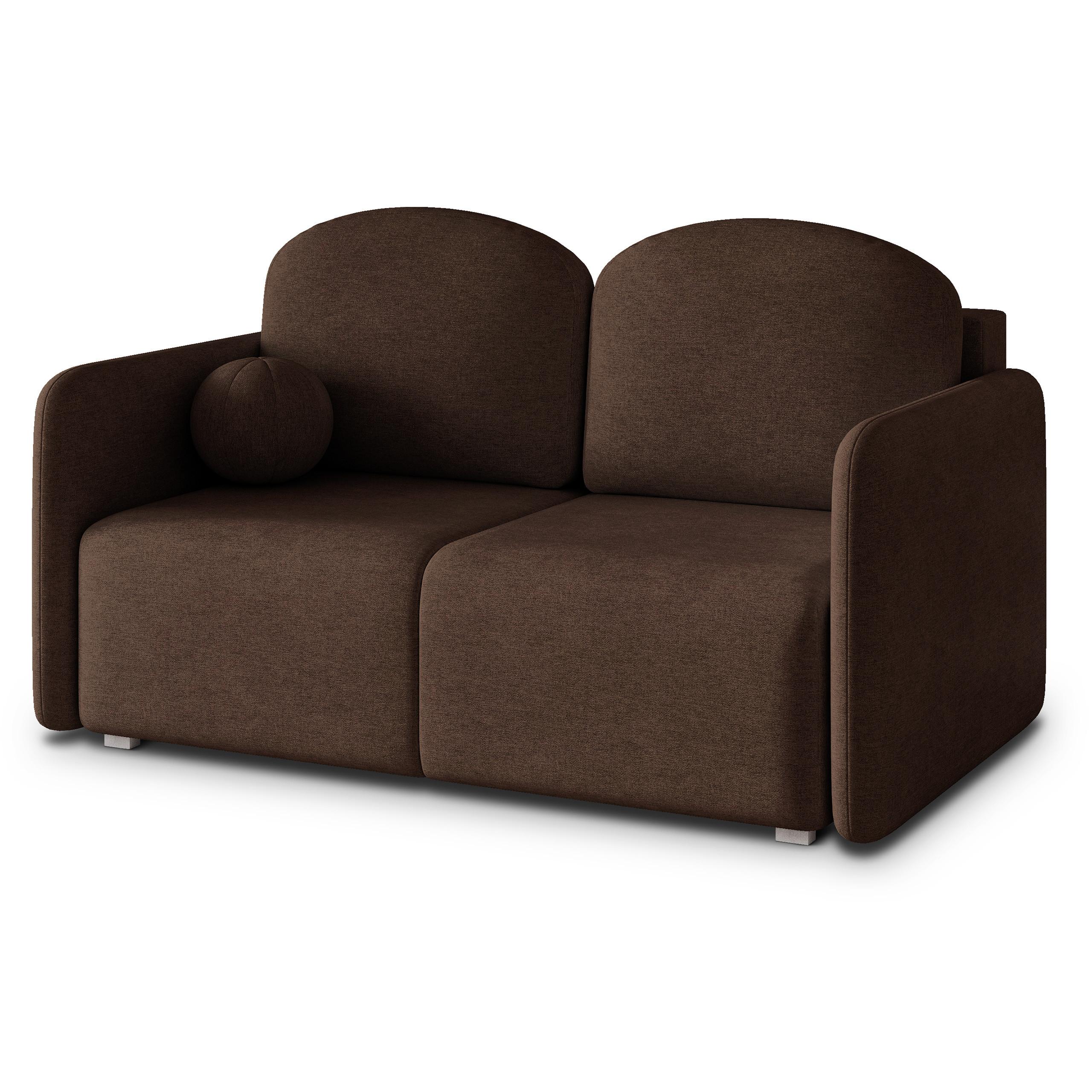 BETTSOFA SUVI II NV Braun Geflochtener Stoff mit Schlaffunktion - Braun, Textil (90/85/153cm) - MASSENO