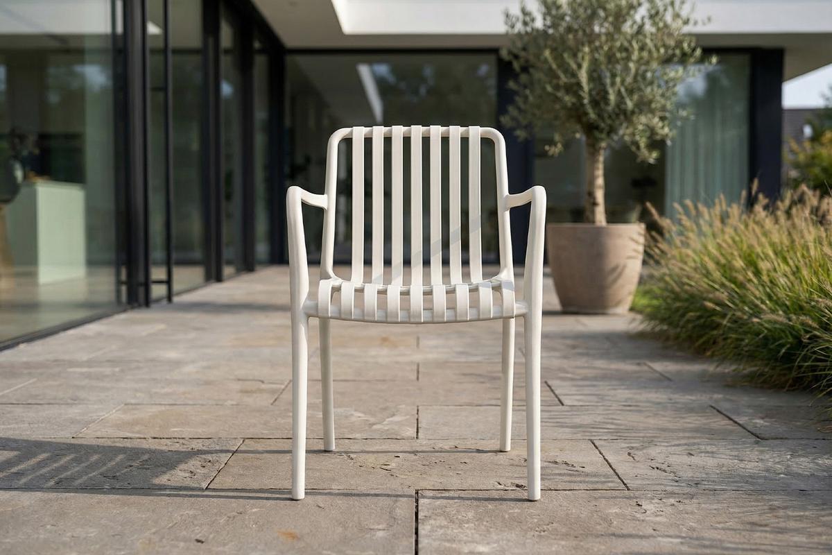 GARTENSTUHL MIAVA Cremeweiß Kunststoff Stapelbar (1er-Set) - Creme, Kunststoff (56/81/57cm) - KAWOLA