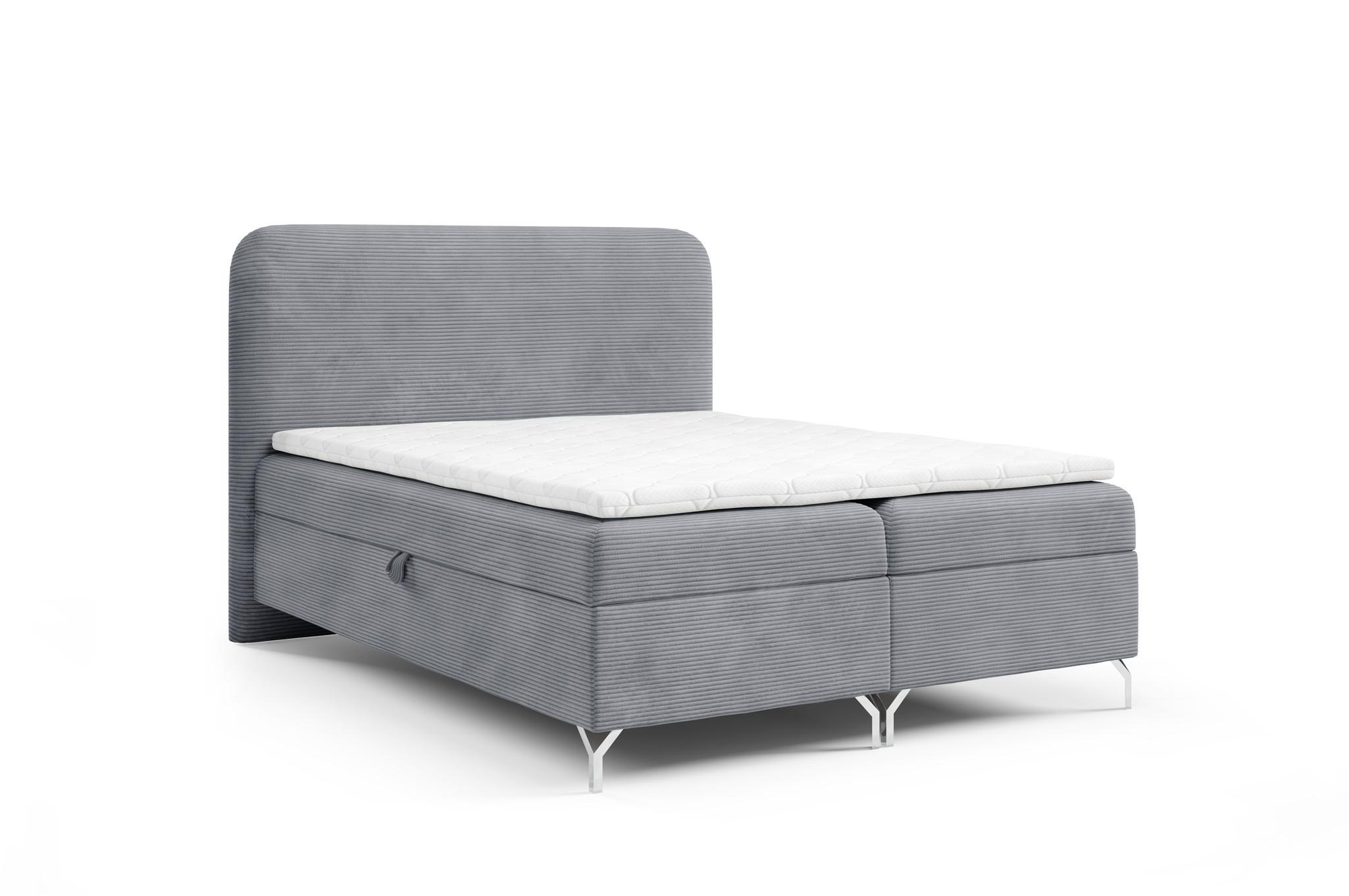 BOXBETT Emilio Pre. In überlänge - Grau, Holzwerkstoff/Textil (200/220cm) - Fun Möbel