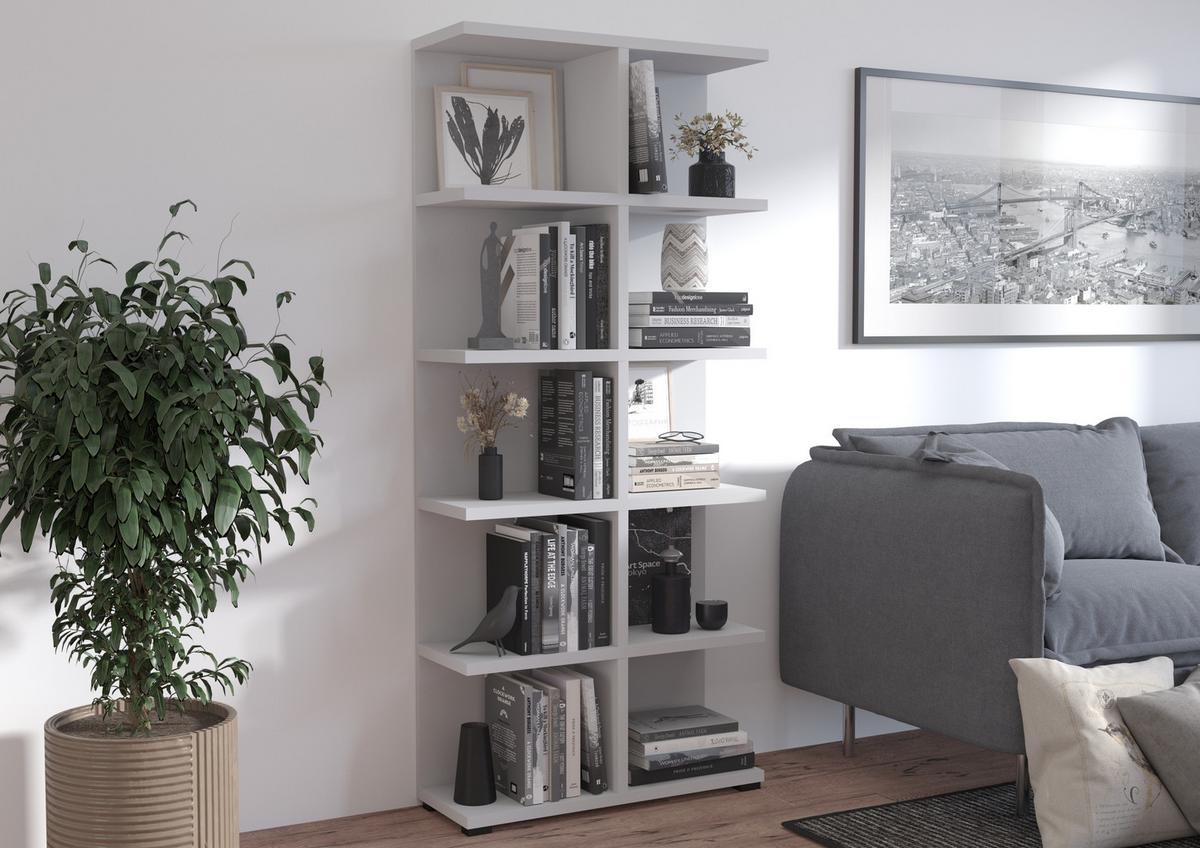BÜCHERREGAL DUOMO 83,2x29,7x184 cm, Regal Grau - Grau, Holzwerkstoff (83.2/184/29.7cm) - MASSENO