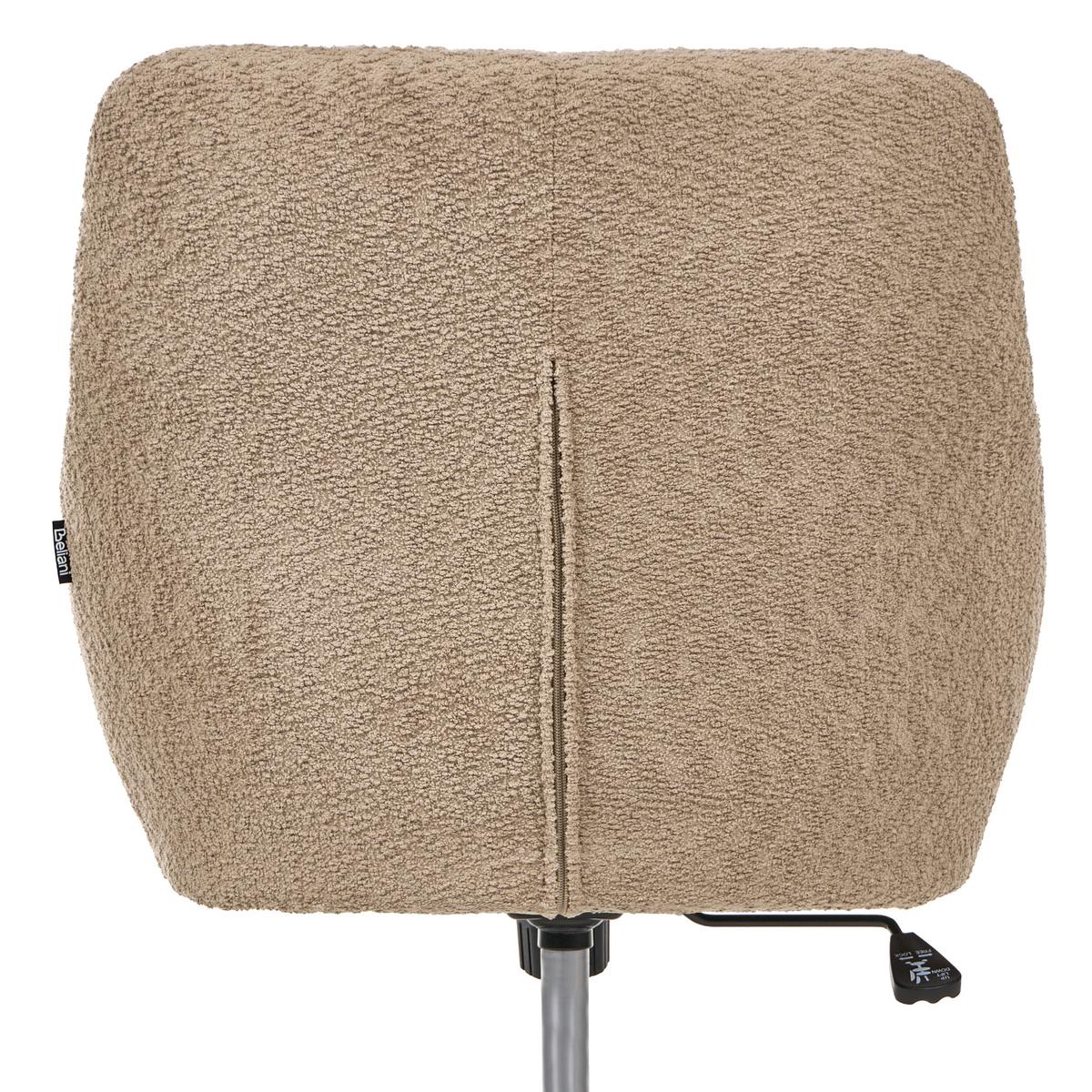 SCHREIBTISCHSTUHL Bouclé Hellbraun Palmdale - Hellbraun, Textil (58/87/61cm) - Beliani