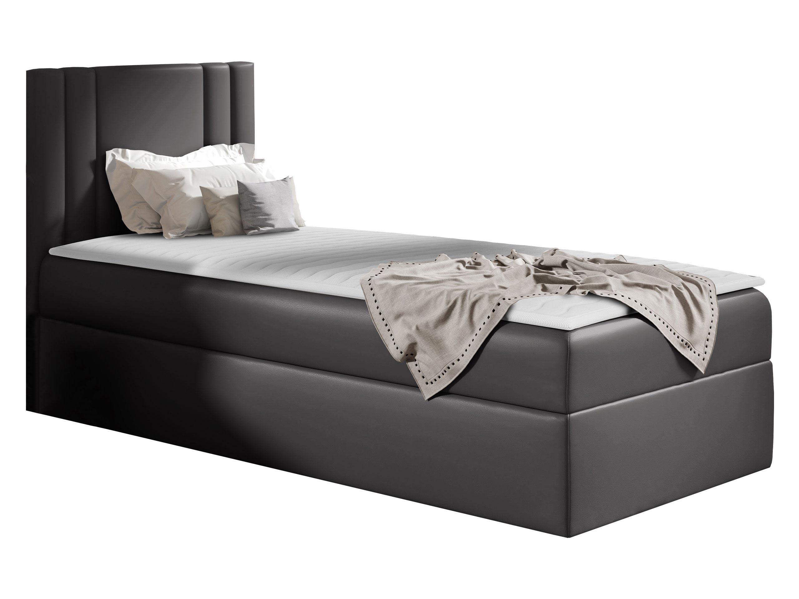 BOXBETT Carmen Mini, Seite zum Öffnen des Bettkastens: Links - H3 - Alufarben, Holz (90/200cm) - MIRJAN24