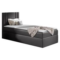BOXBETT Carmen Mini, Seite zum Öffnen des Bettkastens: Links - H3 - Alufarben, Holz (100/200cm) - MIRJAN24