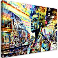 LEINWANDBILD Bunte Frau Abstrakt 120x80cm - Multicolor, Textil (120/80cm) - Feeby