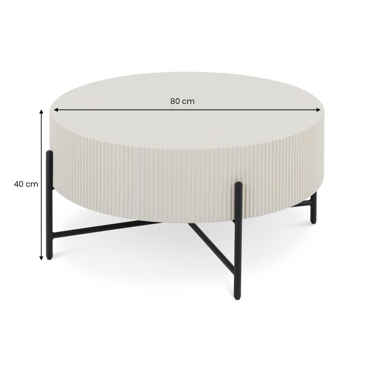 COUCHTISCH LOHA beige - Beige, Metall (80/80/40cm) - IDIMEX