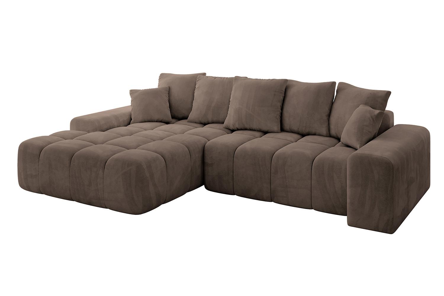 ECKSOFA Ottomane Links ENSI-L - 267x164x69 cm Braun - Braun, Holzwerkstoff/Kunststoff (267/164cm) - ALTDECOR