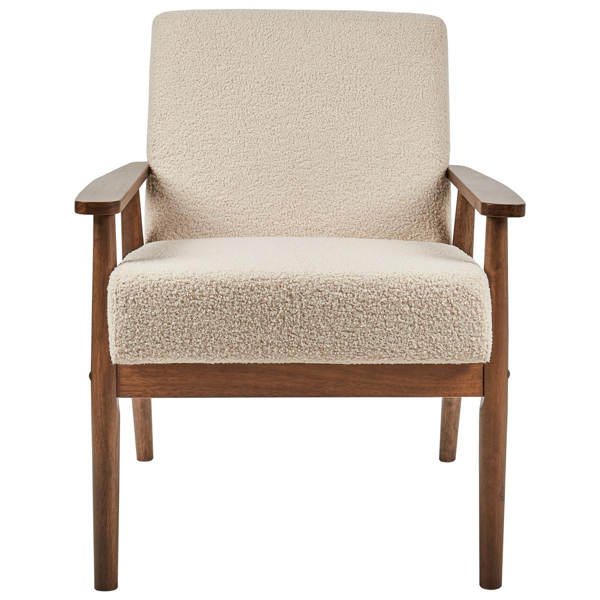 SESSEL Bouclé Dunkelbraun/Beige Esrum - Beige, Textil (62/79/80cm) - Beliani