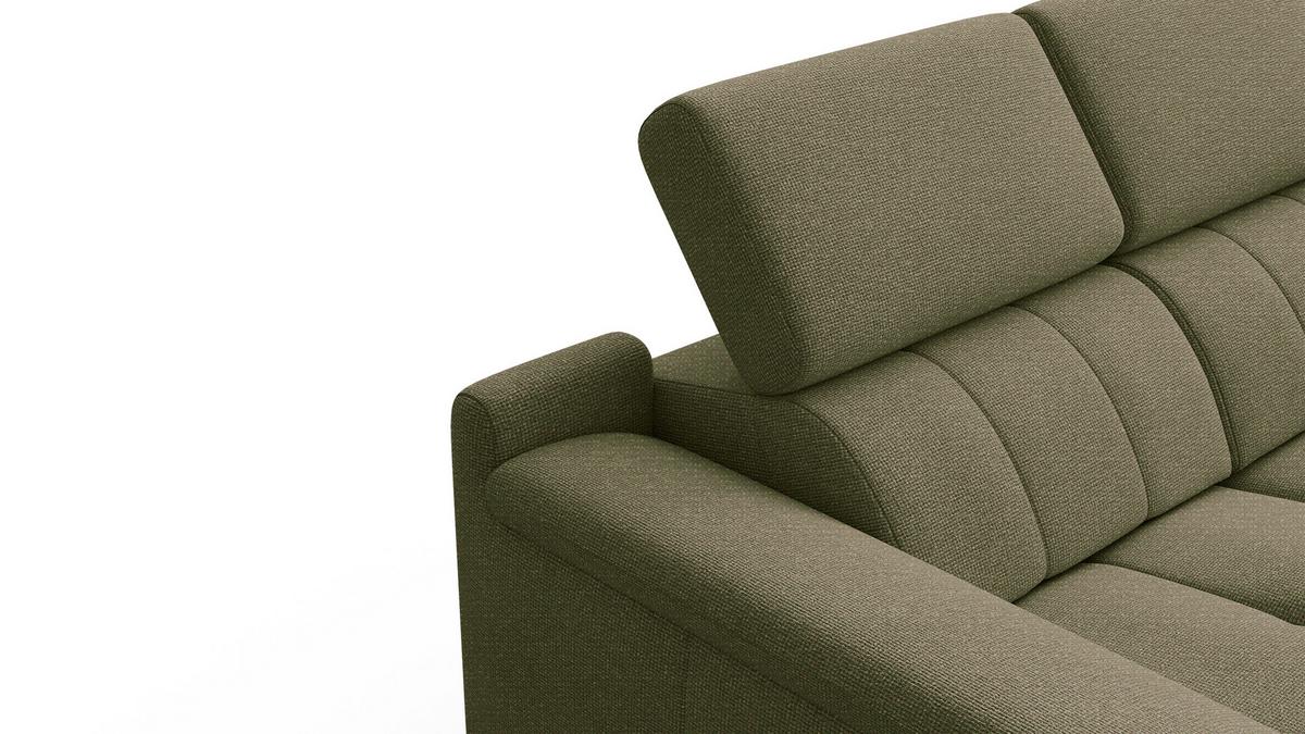 RELAXSOFA FIERO 2-Sitzer mit 2 Relaxfunktionen, olivgrün - Schwarz/Olivgrün, Holzwerkstoff/Textil (170/82/103cm) - Wozimo