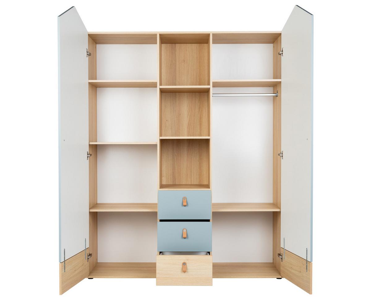 KLEIDERSCHRANK Roofy - Salbeigrün/Eichefarben, Leder/Holz (150/200/51cm) - arthur berndt