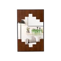 SPIEGEL Rechteckiger mit Holzrahmen und Zweirichtungshaken Schwarz - Schwarz, Glas (95/2.7/60cm) - COSTWAY