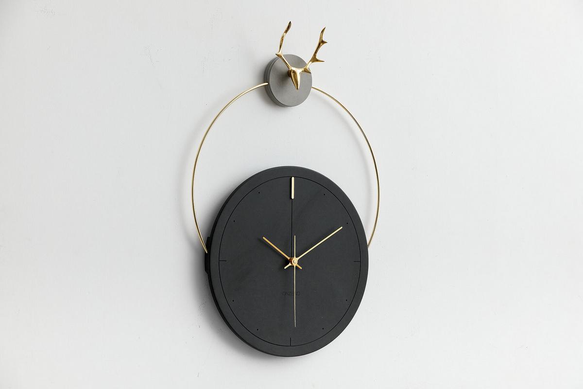 WANDUHR Design Schwarz 45/65 cm - Schwarz, Holzwerkstoff/Metall (45/65/2cm) - ONZENO