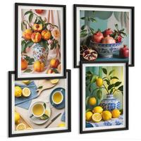 BILDER SET 4er Set - 50x50 cm & 40x60 cm Schwarzer Rahmen - Matisses stilvolle Figuren - Schwarz, Kunststoff (50/50cm) - TULUP