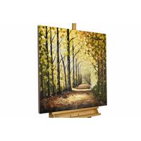 ACRYLBILD HANDGEMALT 80/80 cm - Braun/Grün, Holz/Textil (80/80cm) - KUNSTLOFT