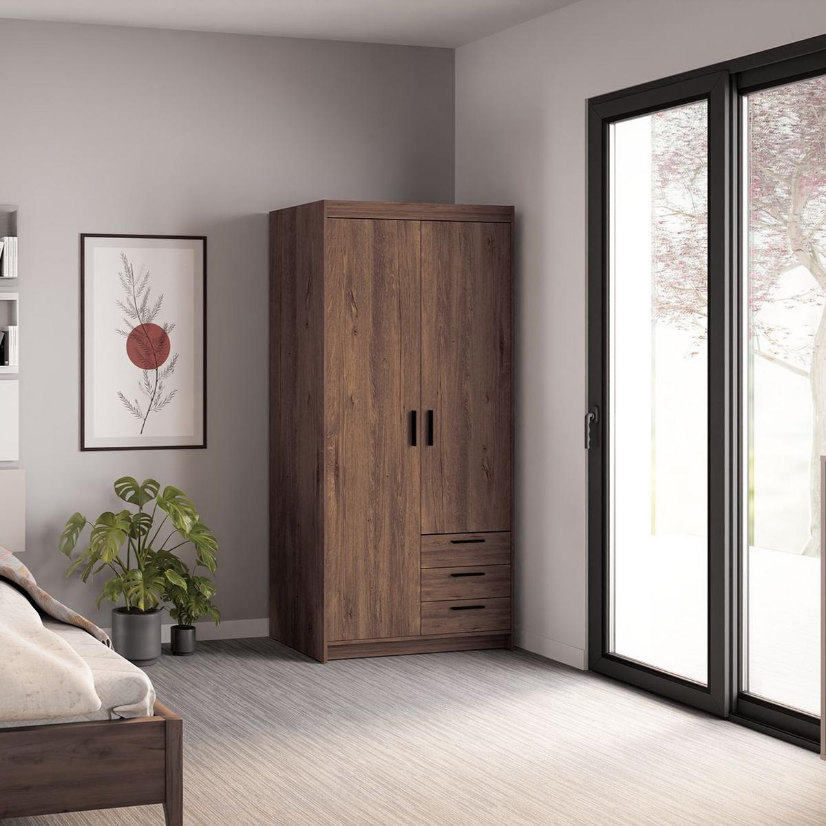 DREHTÜRENSCHRANK ELENORA 89,7/190,5/53cm 2-türig Braun - Braun, Holzwerkstoff (89.7/190.5/53cm) - MASSENO