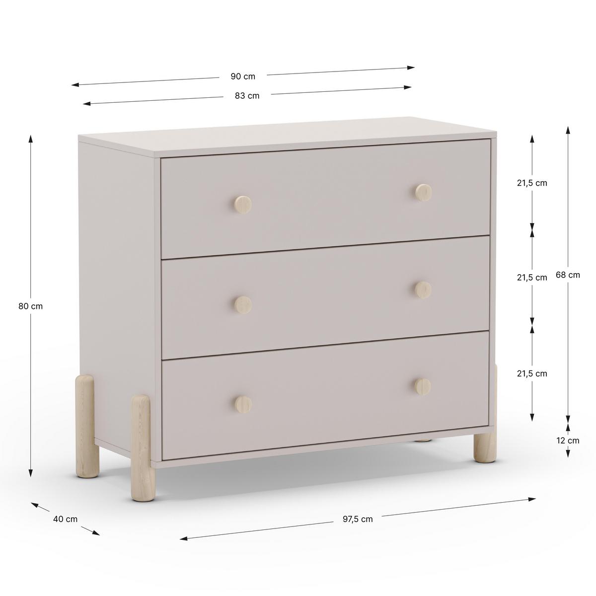 SCHRANK Enola Beige 90/40/80 cm - Beige, Holz (40/80/90cm) - Calicosy