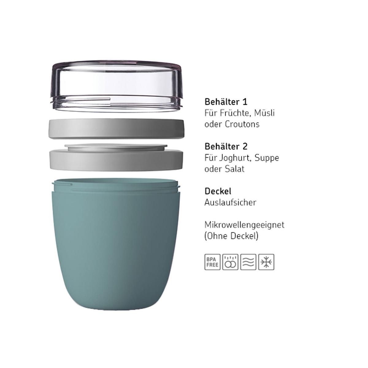 LUNCHPOT MINI Ellipse Vivid Mauve ø 9,1 cm - Rot/Rosa, Kunststoff (9.1/12.8/9.1cm) - Mepal