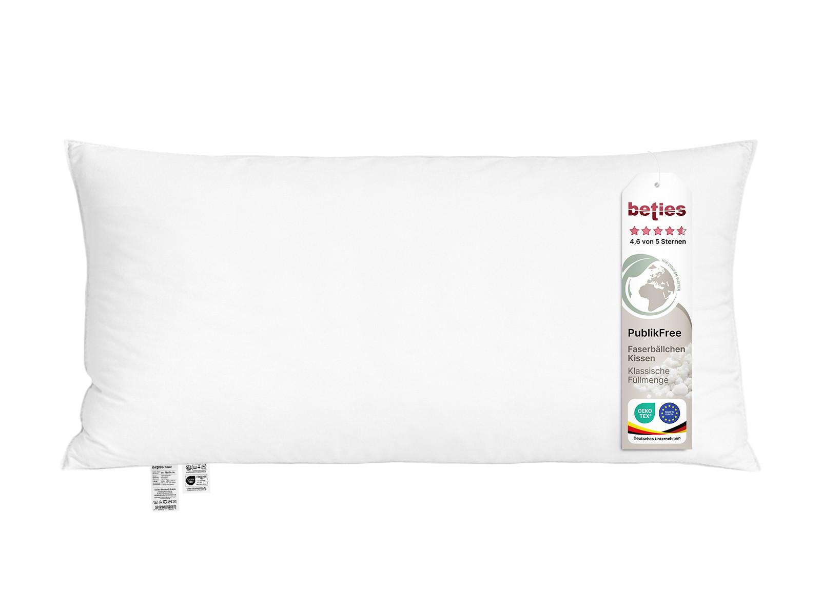 KOPFKISSEN PublikFree Faserbällchen 40/80 cm - Weiß, Naturmaterialien/Kunststoff (40/80cm) - beties Heimtextil