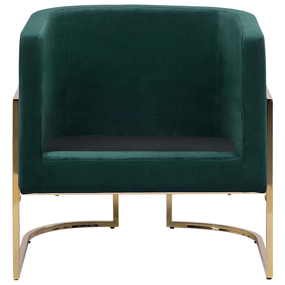 SESSEL Samtstoff Grün Sirkka - Grün, Textil/Metall (72/71/70cm) - Beliani
