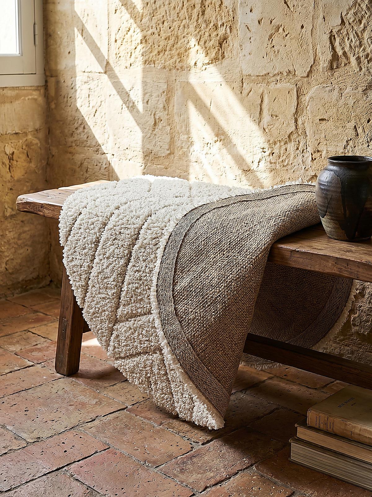 RUNDTEPPICH Berber ATRIO Polypropylen Creme 160 x 160 cm - Beige, Textil (160/160cm) - KADIMA DESIGN