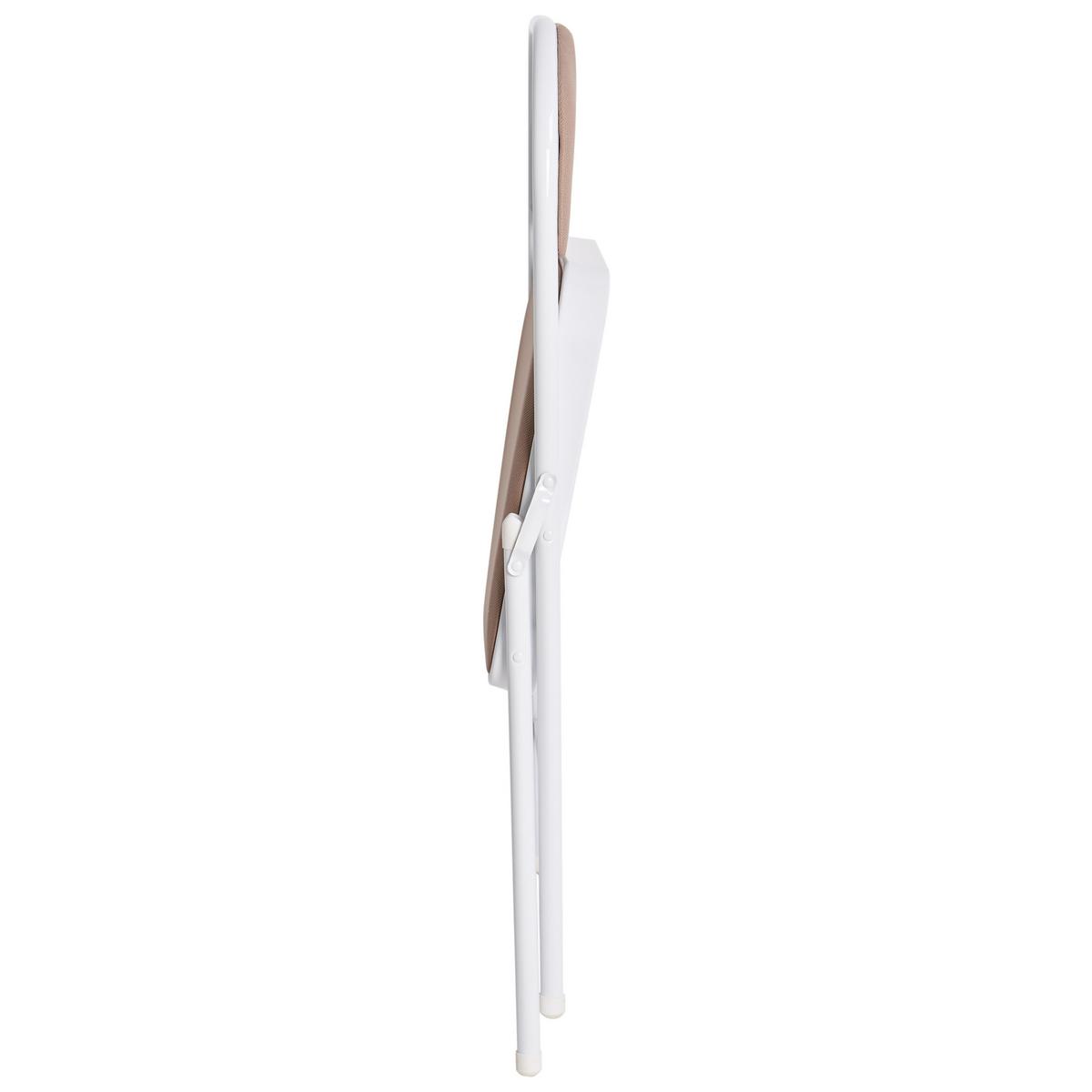 KLAPPSTUHL 4er-Set Metall Beige/Weiß Sparks - Beige, Metall (45/77/47cm) - Beliani