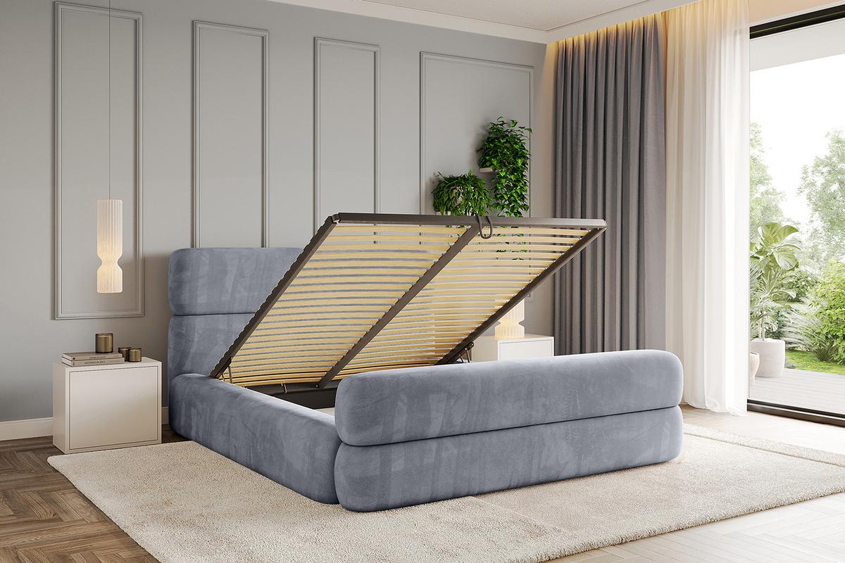 POLSTERBETT mit Bettkasten, Fußteil und Lattenrost, Boxbett ohne Matratze - ENORA-Z 180x200 Grau - Grau, Holzwerkstoff/Textil (180/200cm) - ALTDECOR