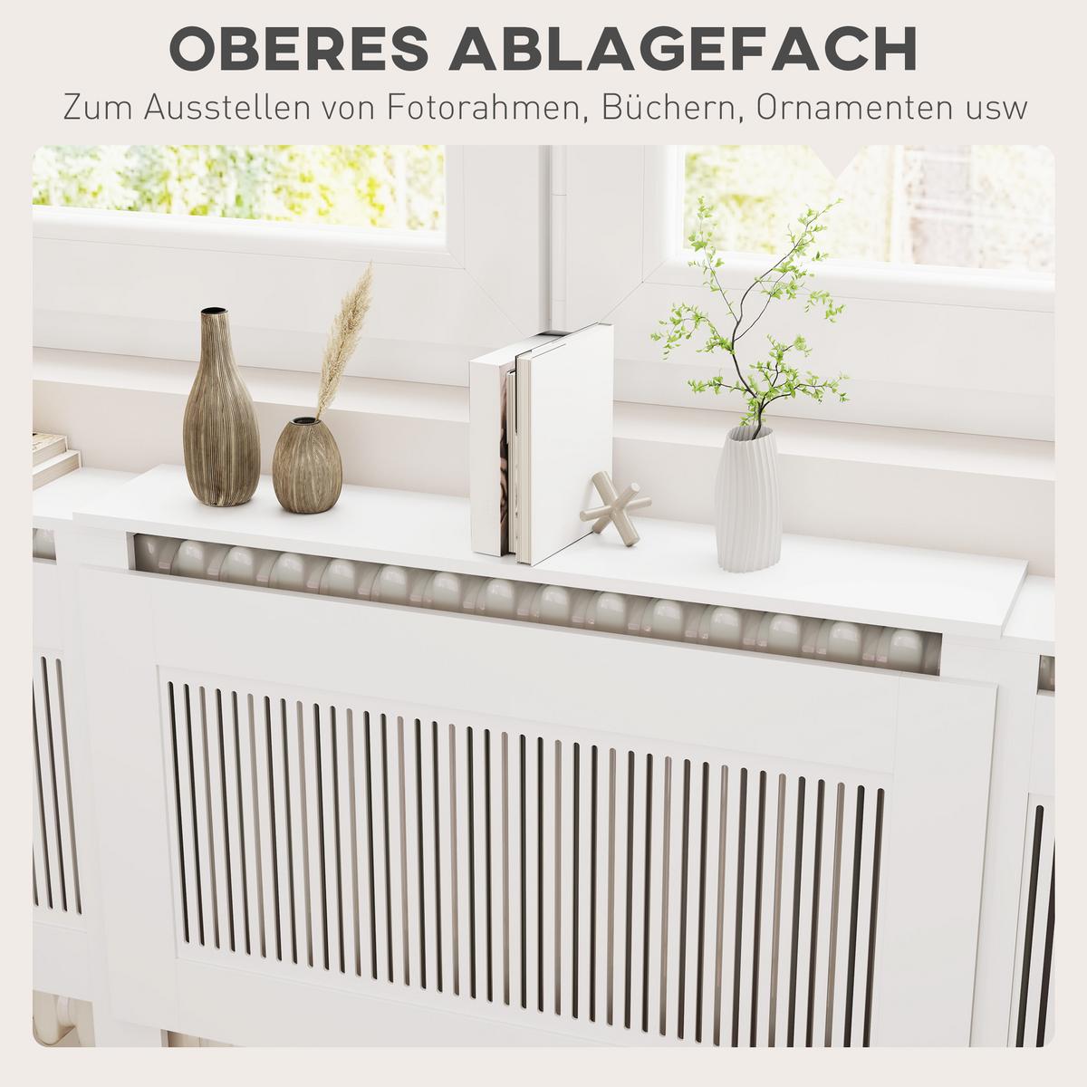 HEIZKÖRPERVERKLEIDUNG Spanplatte MDF Weiß - Weiß, Holzwerkstoff (201/19/81.5cm) - HOMCOM