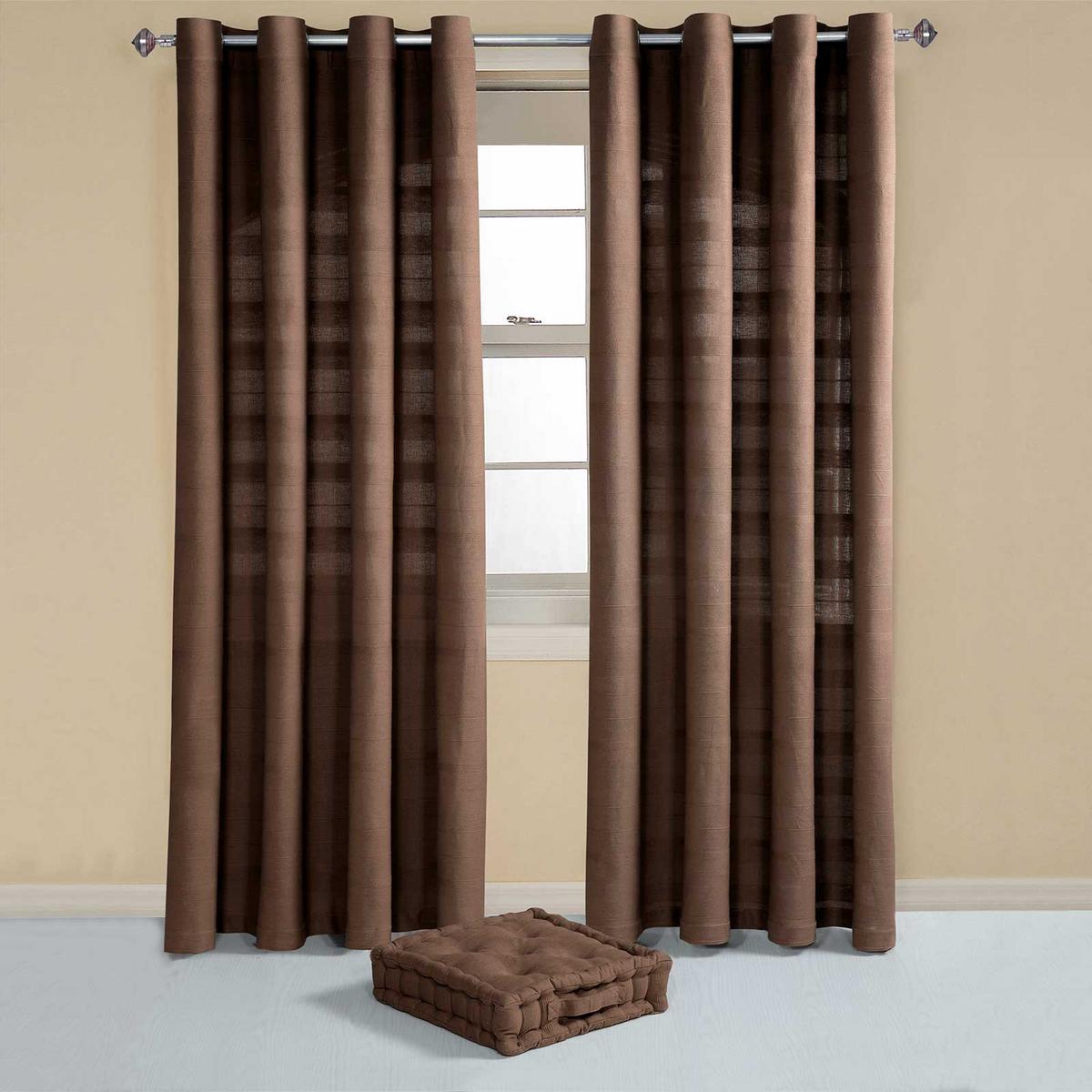 ÖSENVORHANG Rajput blickdicht 2er-Set, 167/228 cm - Braun, Textil (167/228cm) - Homescapes