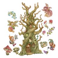 AUFKLEBER 130x172 cm Waldwesen Feen - Grün, Kunststoff (130/172/0.1cm) - TULUP