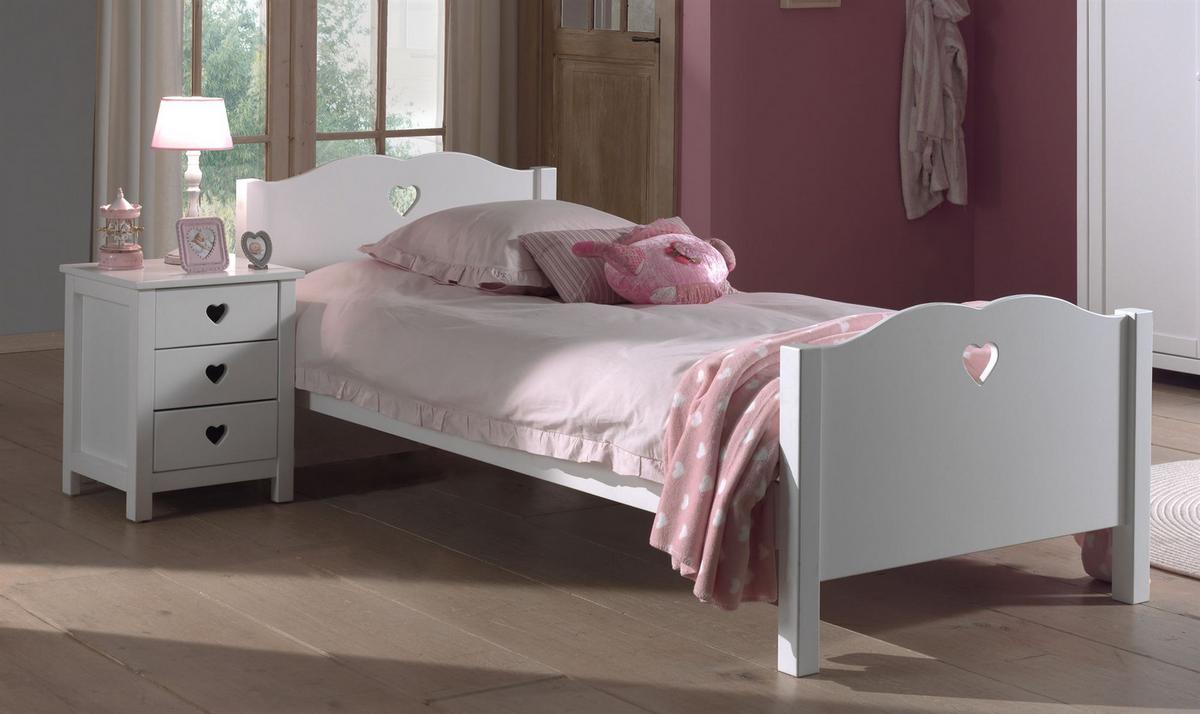 EINZELBETT Kamila 211x80x96 aus MDF in Weiß - Beige, Holzwerkstoff (90/200cm) - 58aufmkessel