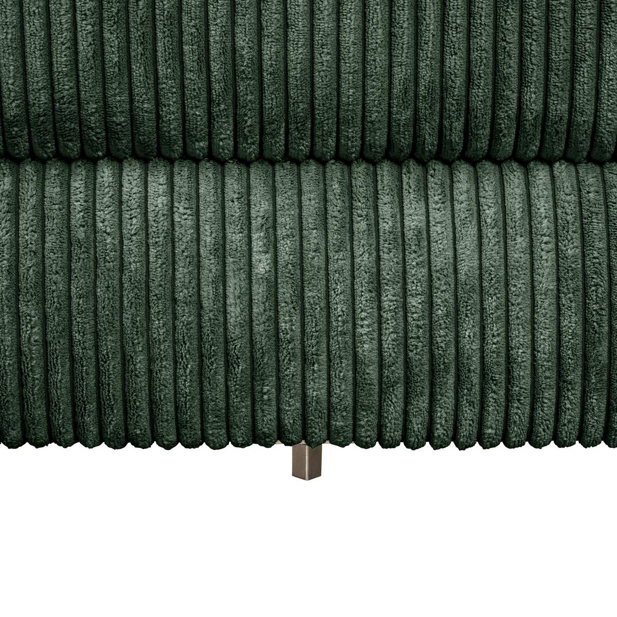 FUNKTIONSSOFA mit Hocker Kattie Cordstoff dunkelgrün - Dunkelgrün, Kunststoff (144/230cm) - 58aufmkessel