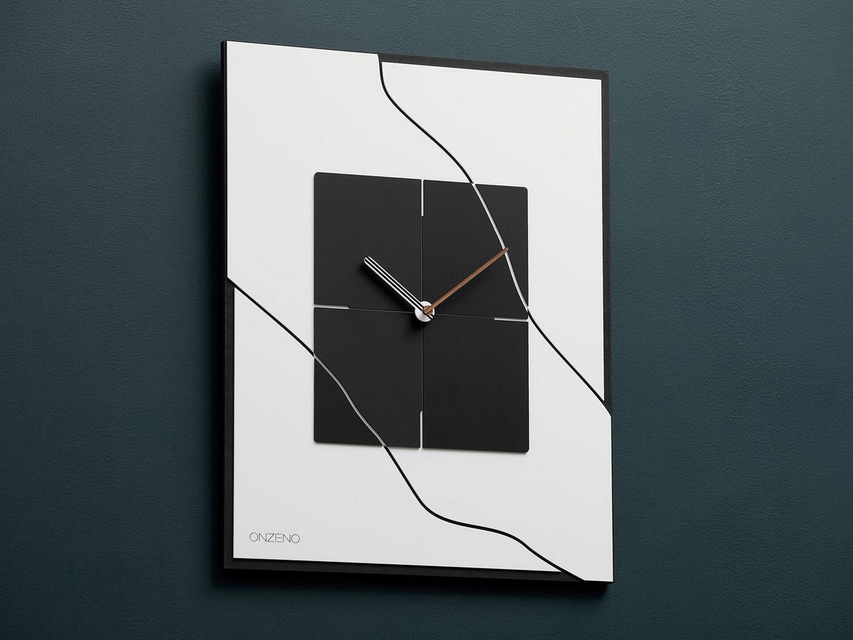 WANDUHR Design Schwarz-Weiß 40/51 cm - Schwarz, Kunststoff (40/50.5/1cm) - ONZENO