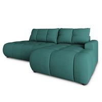 ECKSOFA FLUMA CL R-S Blau Samtstoff mit Schlaffunktion - Blau, Holzwerkstoff/Textil (279/158cm) - MASSENO